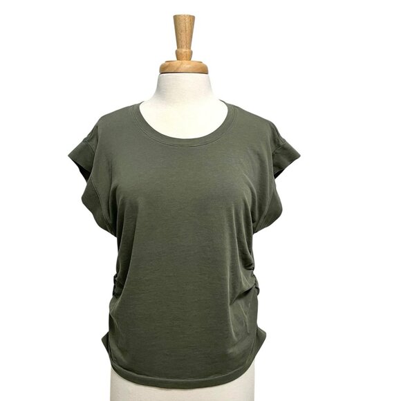 MADEWELL Muscle Tee T-Shirt Side-Cinch Short Sleeve Olive Green size XL - Picture 1 of 6